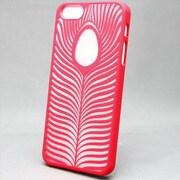 MINIOPAL SELLCTION 23155 [iPhone5/5s用 彫刻風 自然/木の葉ケース プラスチック ピンク]