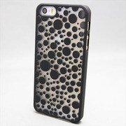 MINIOPAL SELLCTION 24664 [iPhone5/5s用 彫刻風 ドットケース プラスチック ブラック]