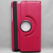 NEXUS7(2013年発売モデル) バンド付き回転可能シンプルケース 合皮 レッド MINIOPAL SELLCTION 23629