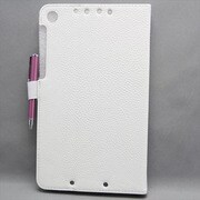 NEXUS7(2013年発売モデル) ペン差し付き シンプルケース 合皮×プラスチック ホワイト MINIOPAL SELLCTION 23995