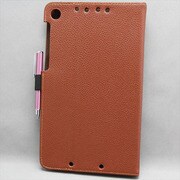 NEXUS7(2013年発売モデル) ペン差し付き シンプルケース 合皮×プラスチック ブラウン MINIOPAL SELLCTION 24039