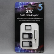 MINIOPAL SELLCTION 25456 [3サイズ入りSIM変換アダプターセット[nano／micro／U-SIM変換アダプタ＋ピン] プラスチック ブラック]