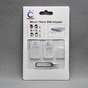 MINIOPAL SELLCTION 25470 [3サイズ入りSIM変換アダプターセット[nano／micro／U-SIM変換アダプタ＋ピン] プラスチック ホワイト]