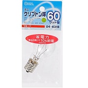 白熱電球 ミニクリプトンランプ E17口金 100~110V 60W形(54W) 35mm径 クリア LB-PS3760K-C