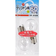白熱電球 ミニクリプトンランプ E17口金 60W クリア 2個入 LB-PS3760K-C2P