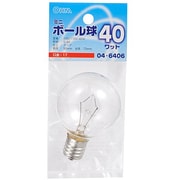 白熱電球 ミニボール球 E17口金 110V 40W形 50mm径 クリア LB-G5740-C