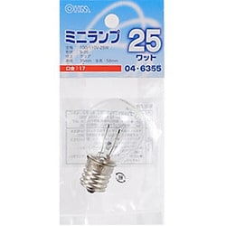 白熱電球 ミニランプ E17口金 25W クリア LB-S3725-C