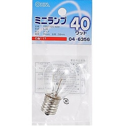 白熱電球 ミニランプ E17口金 40W クリア LB-S3740-C