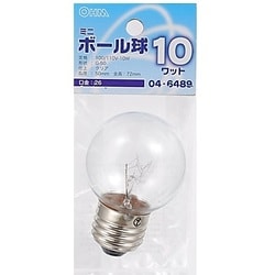 白熱電球 ミニボール球 E26口金 10W形 50mm径 クリア LB-G5610-C