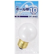 白熱電球 ミニボール球 E26口金 10W形 50mm径 ホワイト LB-G5610-W