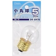 白熱電球 ミニボールランプ E26口金 100~110V 5W形 40mm径 クリア LB-G4605-C