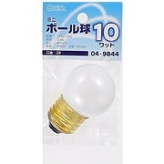 白熱電球 ミニボールランプ E26口金 100~110V 10W形 40mm径 ホワイト LB-G4610-W
