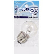 白熱電球 ミニボールランプ E26口金 100~110V 25W形 40mm径 クリア LB-G4625-C
