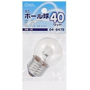 白熱電球 ミニボールランプ E26口金 100～110V 40W形 40mm径 クリア LB-G4640-C