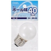 白熱電球 ミニボールランプ E26口金 40W形 40mm径 ホワイト LB-G4640-W