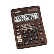 カラフル電卓 ミニ卓上サイズ W税計算 12桁 ブラウン LS-120WT-BR