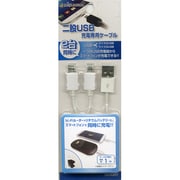 マイクロUSB端子用二股充電専用ケーブル ホワイト RBHE201