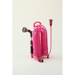 ピンク 首振りガーデンコイルホース
