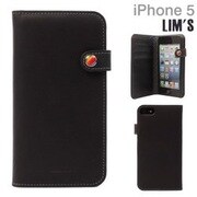 iP5S/5 LIMS プレミアムレザーケース BK [iPhone 5/5s用 LIM'S design プレミアムレザーダイアリー ブラック]