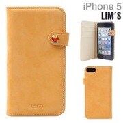 iP5S/5 LIMS プレミアムレザーケース LBR [iPhone 5/5s用 LIM'S design プレミアムレザーダイアリー ライトブラウン]