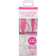 2A MicroUSB充電ケーブル 1.5M ピンク CK-M02PK
