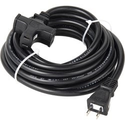 ソフト延長コード 15A 5m 3個口 屋内用 ブラック NCT-155BK