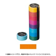 マスキングテープ ベーシック(COLORFULLY COLORFUL)/マステ/パターン (オレンジ/ストライプ) MST-MKT02-OR
