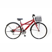 シティサイクル ノーパンクタイヤ 27型 外装6段変速 マッドレッド 276AL 4782