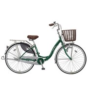 シティサイクル カールアルミ ダイナモライト 24型 変速なし グリーン CUAL24H