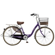 シティサイクル カールファッション オートライト 26型 変速なし パープル CUALP26H-SP