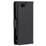 BSMPSO02FLCDBK [Xperia Z1f専用 レザーケース 液晶保護フィルム付 カーボン調ブラック]