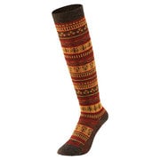 1108768 [メリノウール ジャカードハイソックスWomen's BN ブラウン S 21～23cm]