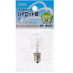白熱電球 パイロット球 E12口金 24V 5W形 20mm径 クリア LB-P0224V