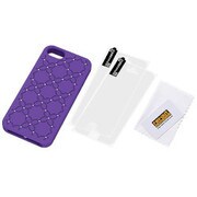 RT-P5SC14/V [iPhone 5/5s用 フラワー ジュエリー シリコンジャケット バイオレット]