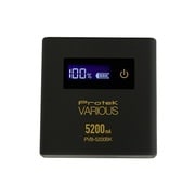 VARIOUS BATTERY 5200mAh USB出力:2ポート 最大合計:2A ブラック PVB-5200BK