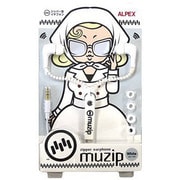 muzip ZIPPER CORD EARPHONES ホワイト AHP-118W