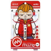 muzip ZIPPER CORD EARPHONES レッド AHP-118R