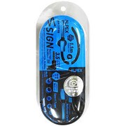 SIGN REFLECTOR CORD EARPHONES スポーツタイプ パステルブルー AHP-113PB