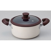 ククナキッチン セラミックコーティング アルミ両手鍋 20ｃｍ ガラス蓋付 KKN-AL20R