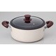 ククナキッチン セラミックコーティング アルミ両手鍋 24ｃｍ ガラス蓋付 KKN-AL24R