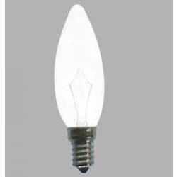 白熱電球 シャンデリアランプ E14D口金 110V 25W 32mm径 段付口金 ホワイト C32E14D110V25W