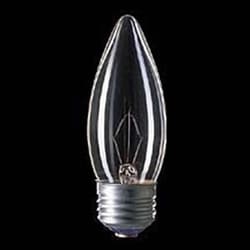 白熱電球 シャンデリアランプ E26口金 110V 40W 37mm径 クリヤー C37E26110V40WC