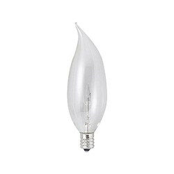 白熱電球 シャンデリアランプ E14口金 110V 40W 32mm径 曲がり クリヤー C32E14110V40WC 曲がり