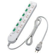安全タップ 2m 6個口 個別スイッチ付き TAP-N038-20N