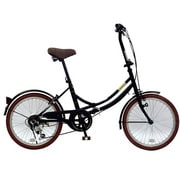 折りたたみ自転車 ノーパンクタイヤ 20型 外装6段変速 ブラック FDN-CC206B-SP BK