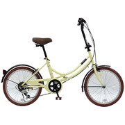 折りたたみ自転車 ノーパンクタイヤ 20型 外装6段変速 アイボリー FDN-CC206B-SP IV