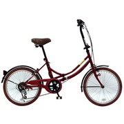折りたたみ自転車 ノーパンクタイヤ 20型 外装6段変速 レッド FDN-CC206B-SP RE