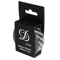 Dtape 和紙マスキングテープ ストライプ 15mm ブラック DT15-STRIPE-BK