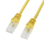 LANケーブル 0.5m CAT5e イエロー 爪折れ防止 より線 UTP ストレート結線 RJ45 LA-Y5TS-005Y