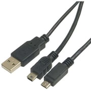 USB二股充電ケーブル A - Micro + Mini 1.5m USB-123